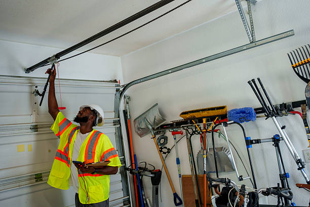 Professional Garage Door Installation technician working in Haltom City, TX